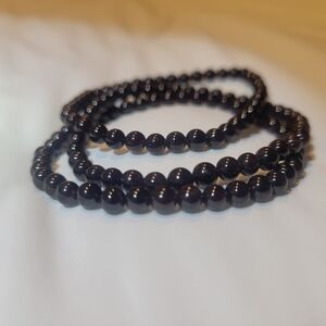 Natural Garnet bracelet set 4mm